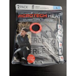 Men's Free Country Microtech Heat Base Layer Pants 2 Pack Black Size L
